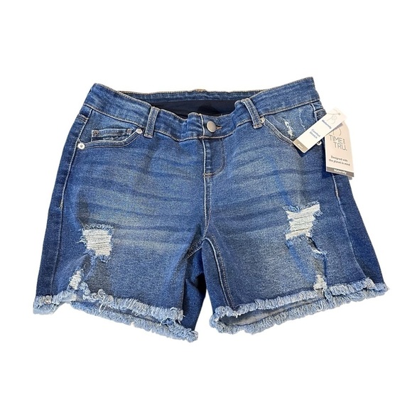 Time And Tru Maternity Comfort Stretch Distressed Denim Shorts Set of Two Size S - Picture 7 of 14